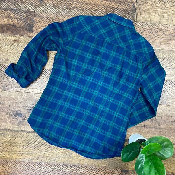 J.CREW Blue Green Plaid oversized shirt - Picture 2 of 6